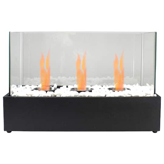17.75" Bio Ethanol Ventless Portable Tabletop Triple Fireplace with Flame Guard By Northlight in Black | Michaels®
